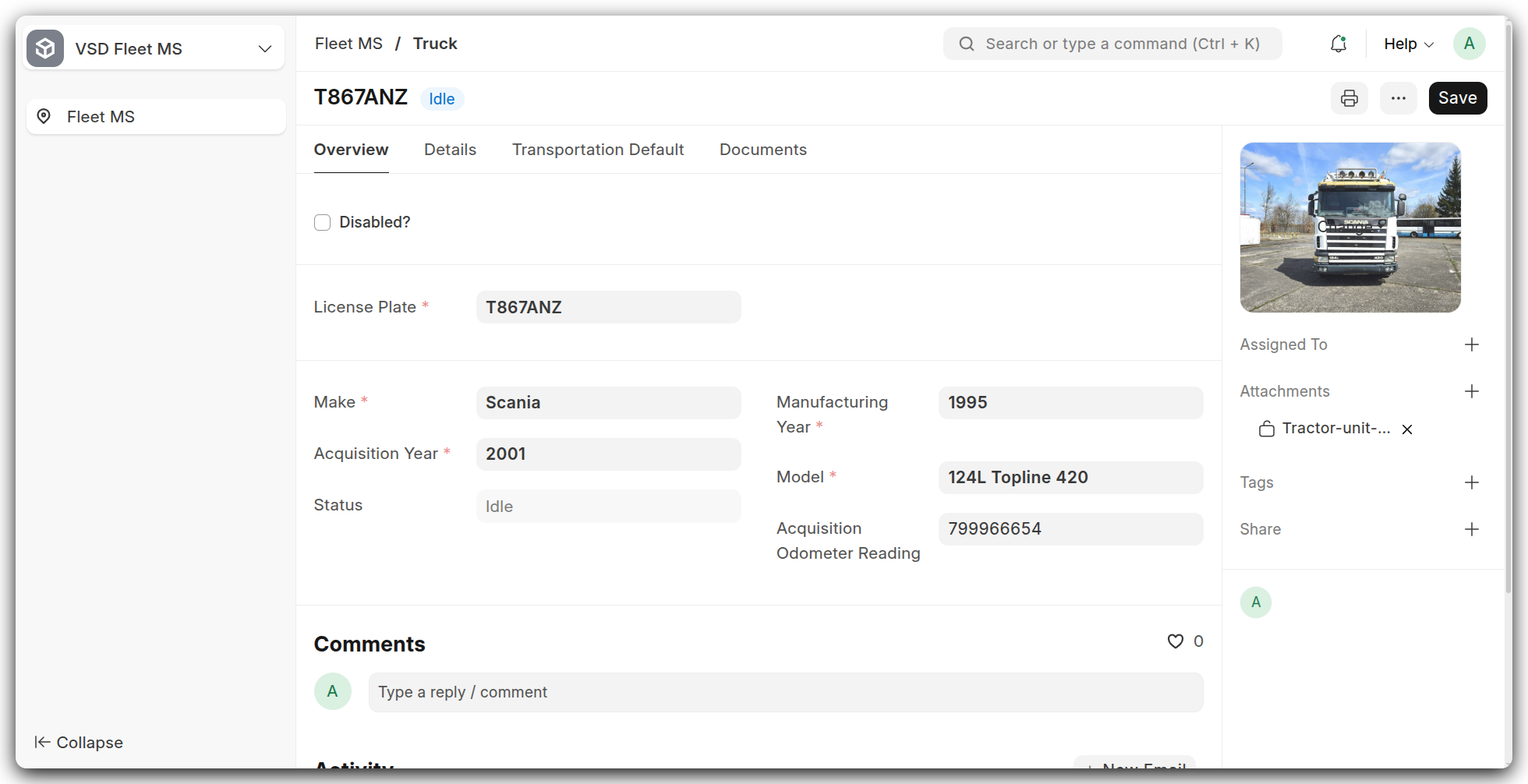 Truck Doctype Screenshot