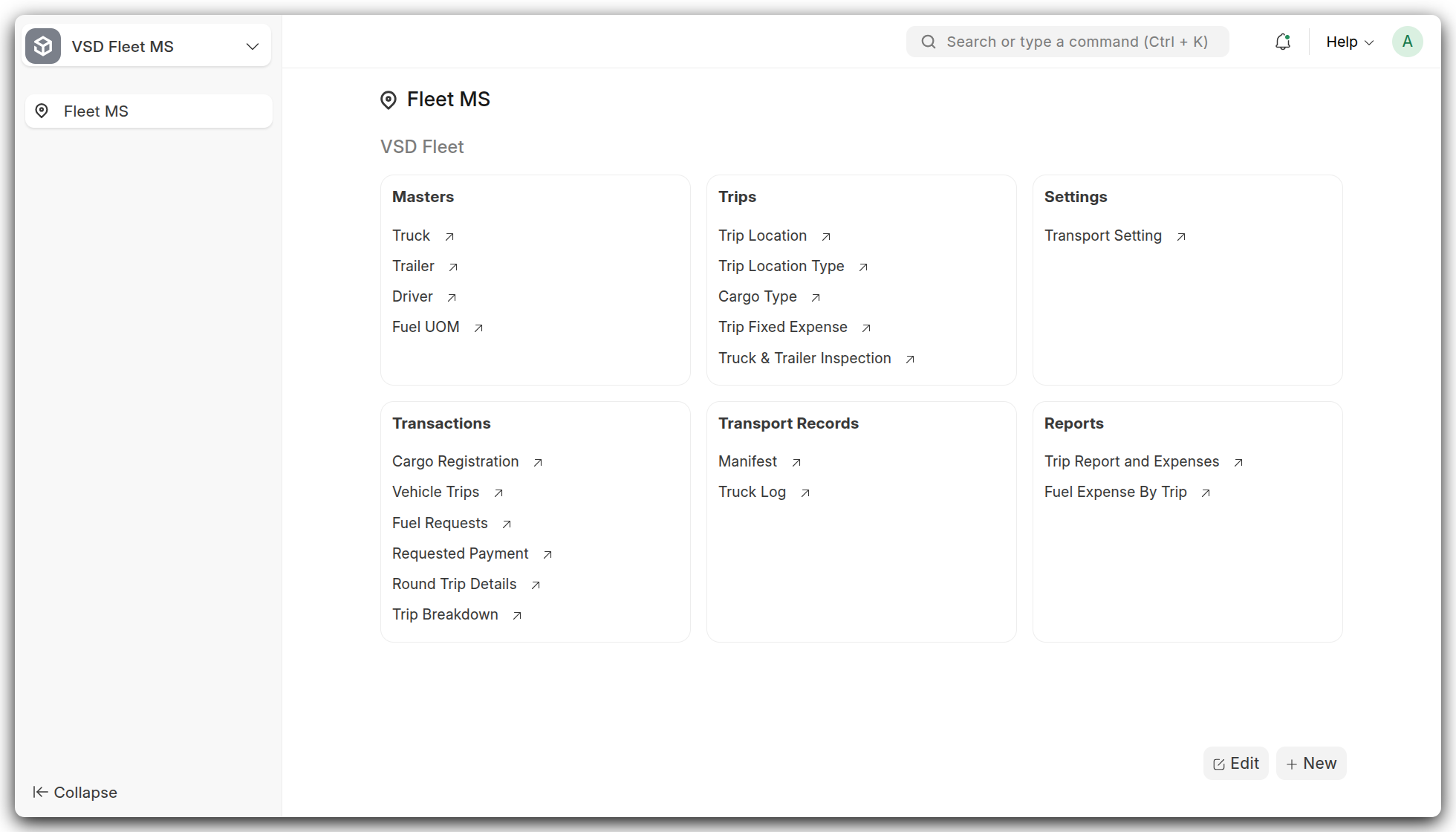 VSD Fleet Management System Workspace
